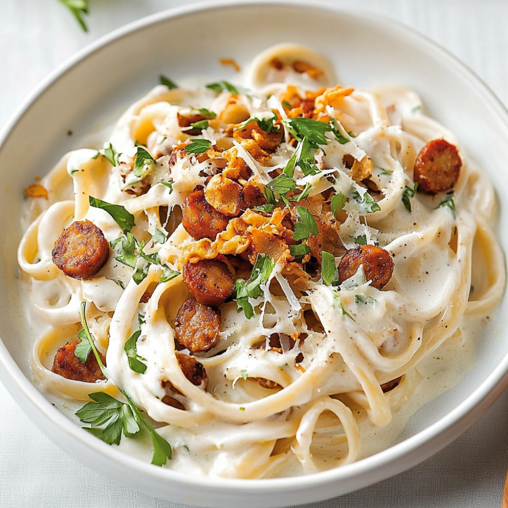 1creamy-linguine-with-crispy-sausage