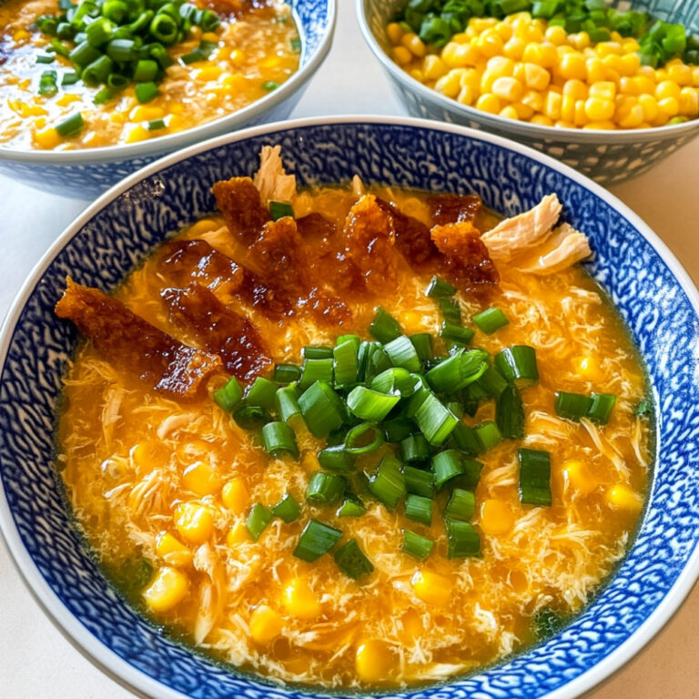 Savory Egg Drop Soup with Corn and Chicken Delight