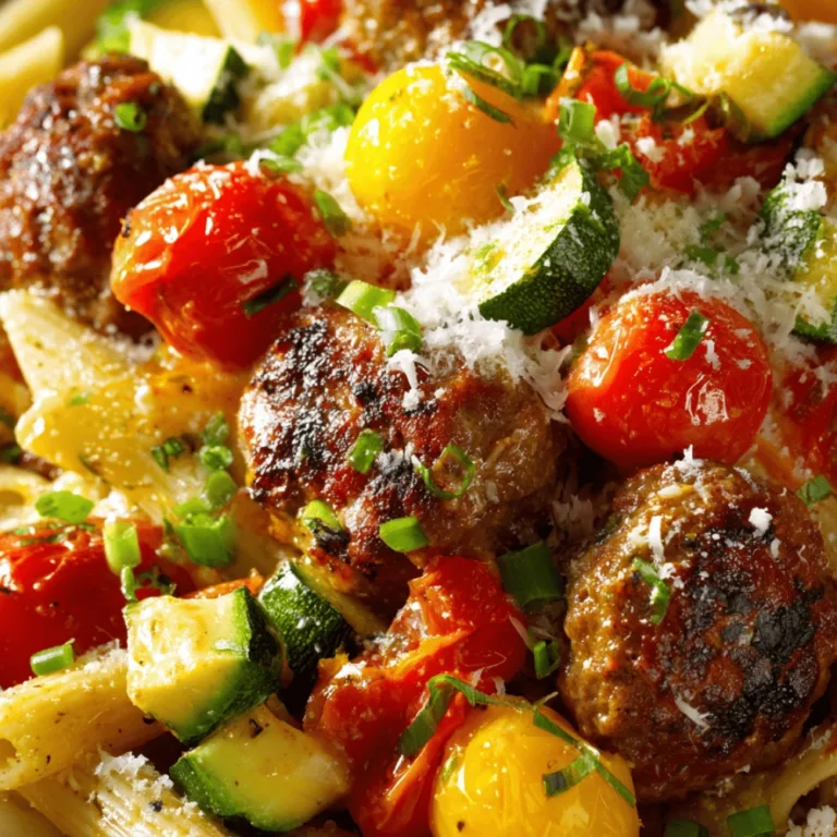 Penne Pasta with Spicy Sausage and Bursting Tomatoes
